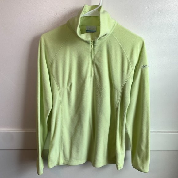 Columbia Tops - Columbia Neon Yellow Fleece Quarter Zip Long Sleeve Pullover